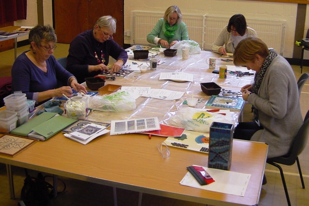 Mosaic workshop for adults in North Yorkshire